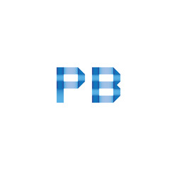 pb initial simple modern blue 