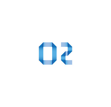 o2 initial simple modern blue 