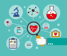 Flat design concept for medical and healthcare