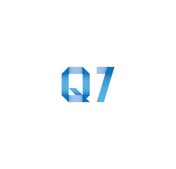 q7 initial simple modern blue 