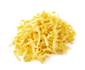 Pile of fettuccine ribbon pasta