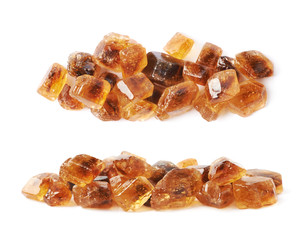 Pile of brown rock sugar crystals