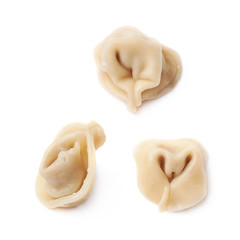 Single cooked dumpling isolated