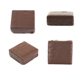 Chocolate waffle candy bar isolated