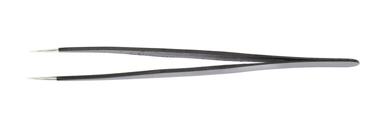 Black tweezers tool isolated