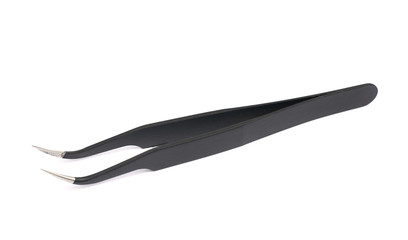 Black tweezers tool isolated