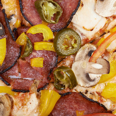 Close-up fragment of a mexican pizza