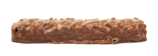 Caramel chocolate bar isolated