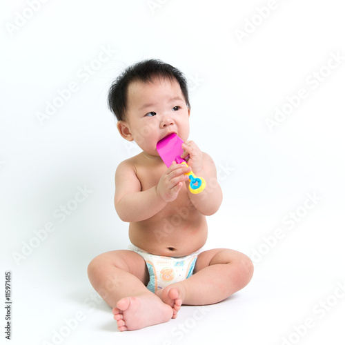 "Asian baby wearing diaper" Stock photo and royaltyfree images on