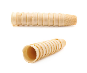 Wafer style waffle cone isolated