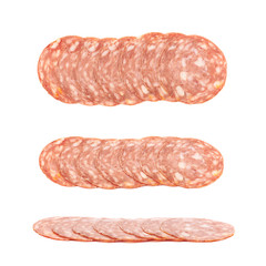 Italian sausage salame napoli isolated