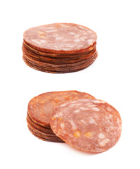 Italian sausage salame napoli isolated
