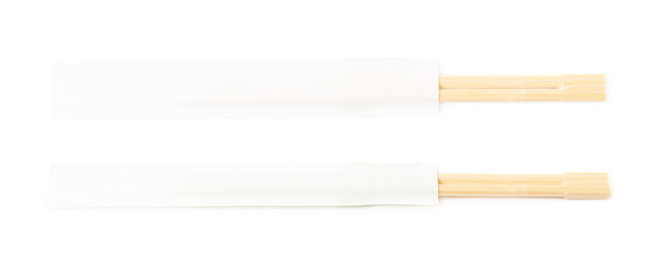 Wooden sushi chopsticks isolated