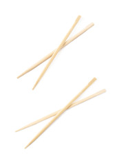 Wooden sushi chopsticks isolated