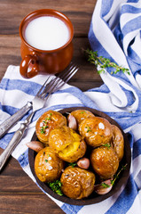 Young baked potatoes