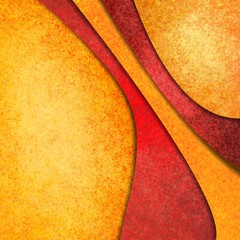 abstract layered shape in curving stripe pattern background in red and gold colors
