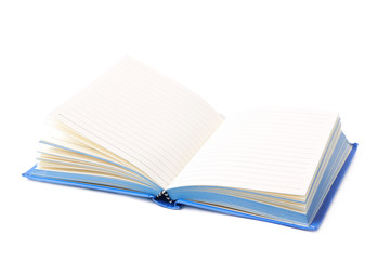 Blue note book isolated