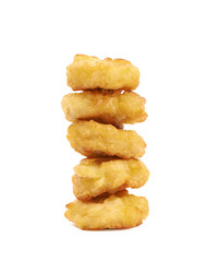 Fototapeta na wymiar Breaded chicken nugget composition isolated
