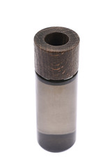 Black glass bottle vial isolated