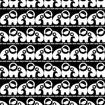 seamless pattern with elephant. vector.