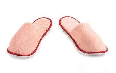 House slippers isolated on white background.