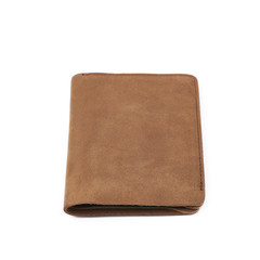 Flat leather wallet isolated