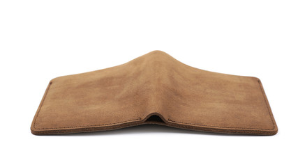Fototapeta na wymiar Flat leather wallet isolated
