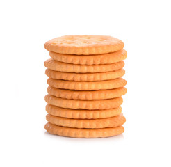 Big round delicious biscuits on a white background