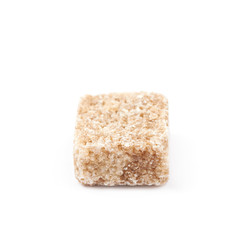 Single sugar cube isolated