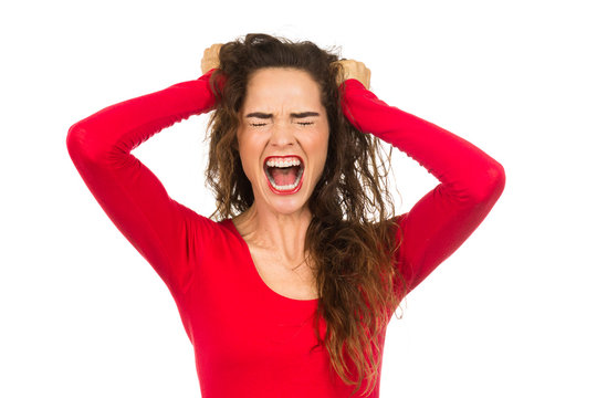 Frustrated angry woman.