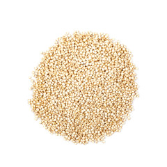 Pile of grain quinoa seeds isolated