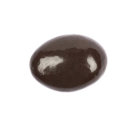 Chocolate coated almond nut isolated