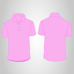 T shirt Pink template. Front and back