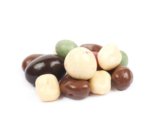 Pile of glazed nuts isolated