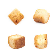 Garlic crouton isolated