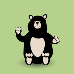 
Funny bear in green
Brown bear on a green background with the shadow waving paw
