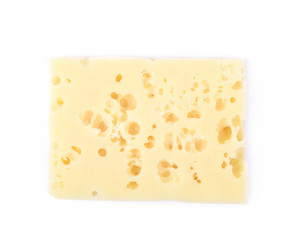 Single slice of cheese isolated