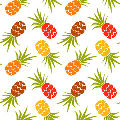 Baby funny seamless pattern with pineapples