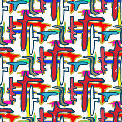 Graffiti bright seamless pattern on a white background vector illustration