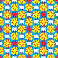 graffiti orange bright geometric seamless pattern