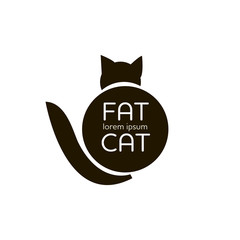 Fat cat outline simple logo vector illustration