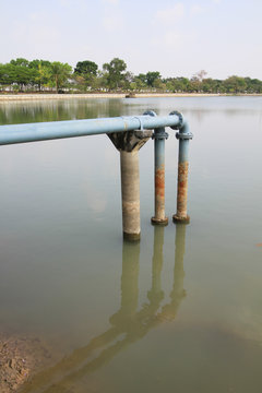 Water supply pipes from lake
