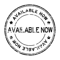 Grunge black round available now rubber stamp