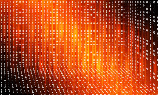 Vector abstract background with lights; lines and binary code