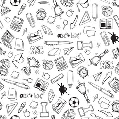 back to school seamless pattern