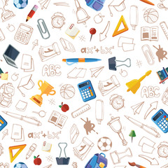 back to school seamless pattern