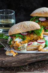 Crispy homemade fish sandwich