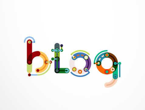 Blog word lettering banner