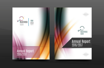 Wave pattern annual report business cover design
