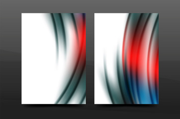 Wave pattern annual report business cover design